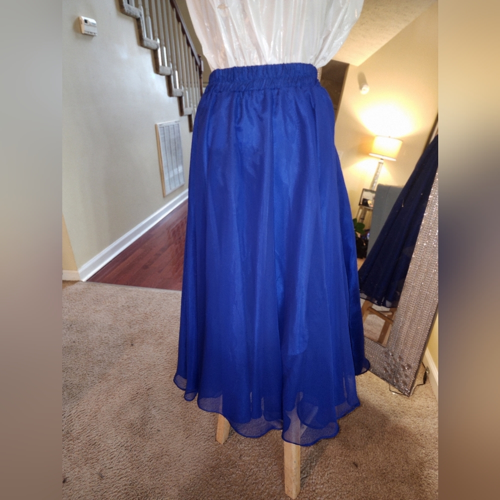 Royal blue chiffon skirt